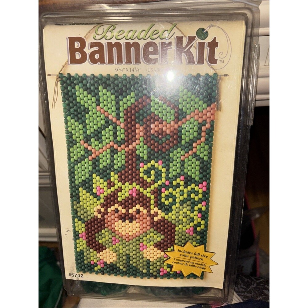 The Beadery Craft Products Beaded Banner Kit Monkey Fun 9.75”x14.75” Beads